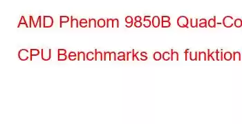 AMD Phenom 9850B Quad-Core CPU Benchmarks och funktioner