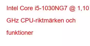 Intel Core i5-1030NG7 @ 1,10 GHz CPU-riktmärken och funktioner