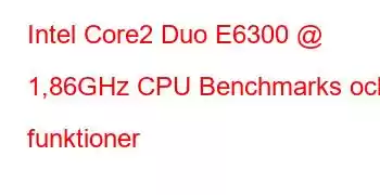 Intel Core2 Duo E6300 @ 1,86GHz CPU Benchmarks och funktioner