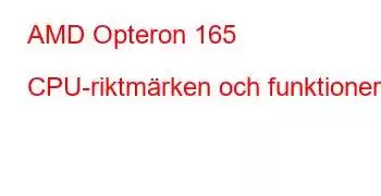 AMD Opteron 165 CPU-riktmärken och funktioner