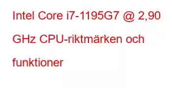 Intel Core i7-1195G7 @ 2,90 GHz CPU-riktmärken och funktioner