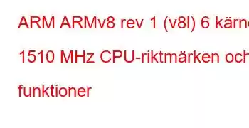 ARM ARMv8 rev 1 (v8l) 6 kärnor 1510 MHz CPU-riktmärken och funktioner