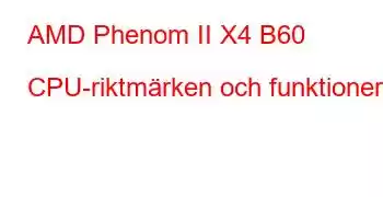 AMD Phenom II X4 B60 CPU-riktmärken och funktioner