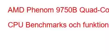 AMD Phenom 9750B Quad-Core CPU Benchmarks och funktioner