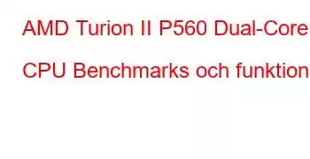 AMD Turion II P560 Dual-Core CPU Benchmarks och funktioner