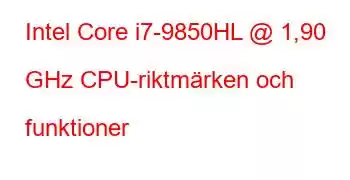 Intel Core i7-9850HL @ 1,90 GHz CPU-riktmärken och funktioner