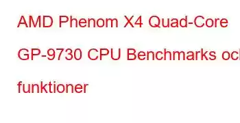 AMD Phenom X4 Quad-Core GP-9730 CPU Benchmarks och funktioner