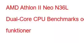 AMD Athlon II Neo N36L Dual-Core CPU Benchmarks och funktioner