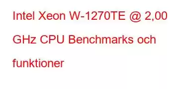 Intel Xeon W-1270TE @ 2,00 GHz CPU Benchmarks och funktioner