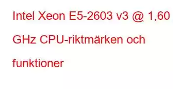 Intel Xeon E5-2603 v3 @ 1,60 GHz CPU-riktmärken och funktioner