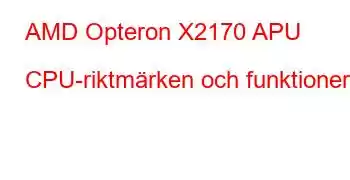 AMD Opteron X2170 APU CPU-riktmärken och funktioner